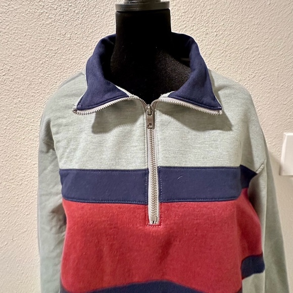 Grey & Red Half Zipped Oversized Shweatshirt in EUC - Picture 3 of 4